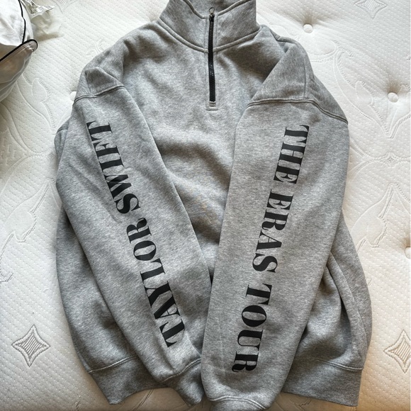Taylor Swift Sweaters - Taylor Swift The Eras Tour Grey Quarter Zip - size Medium